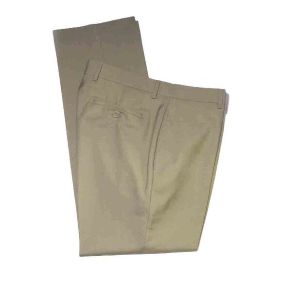 Lauren Ralph Lauren Wool Dress Pants Tan Flat Front Men's Size 33 X 30 - Picture 1 of 2